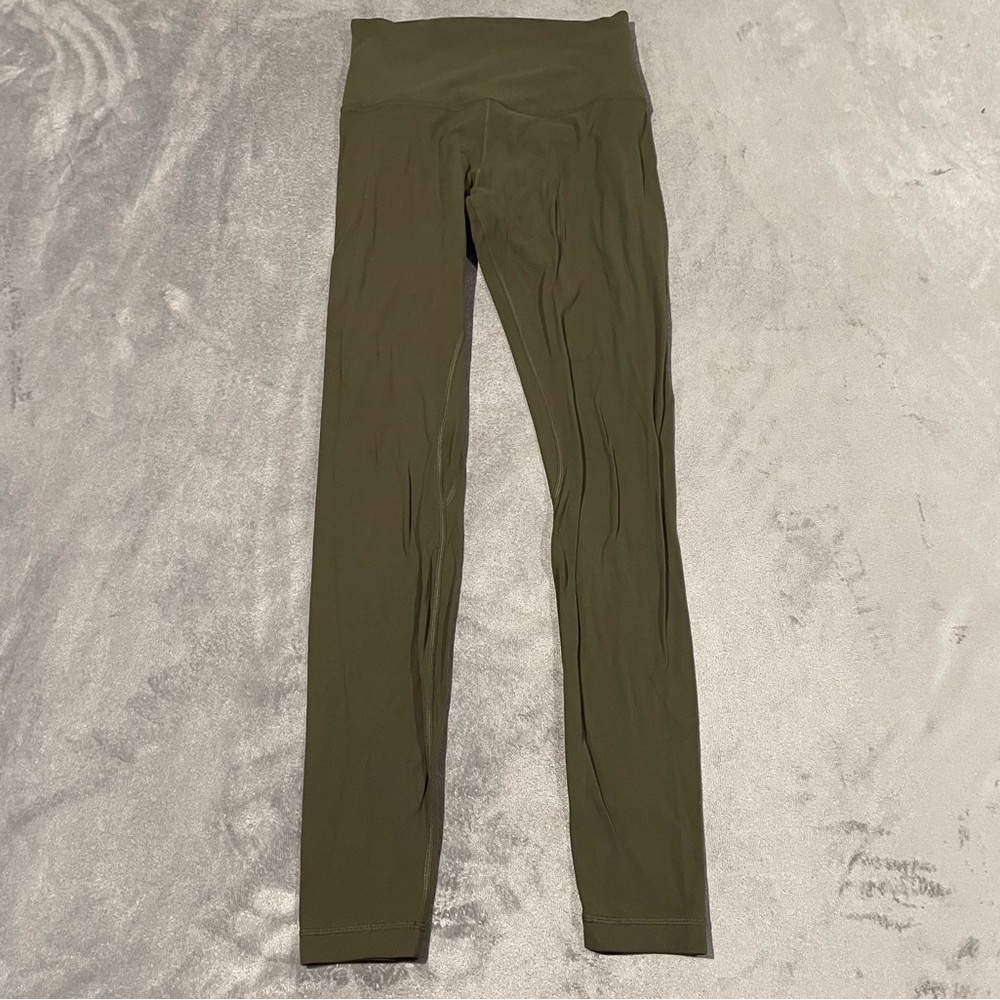 Lululemon Align Pants Womens 6 Dark Olive Full Length Lightweight Stretch